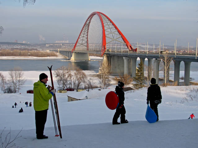 Бугринский мост через Обь.