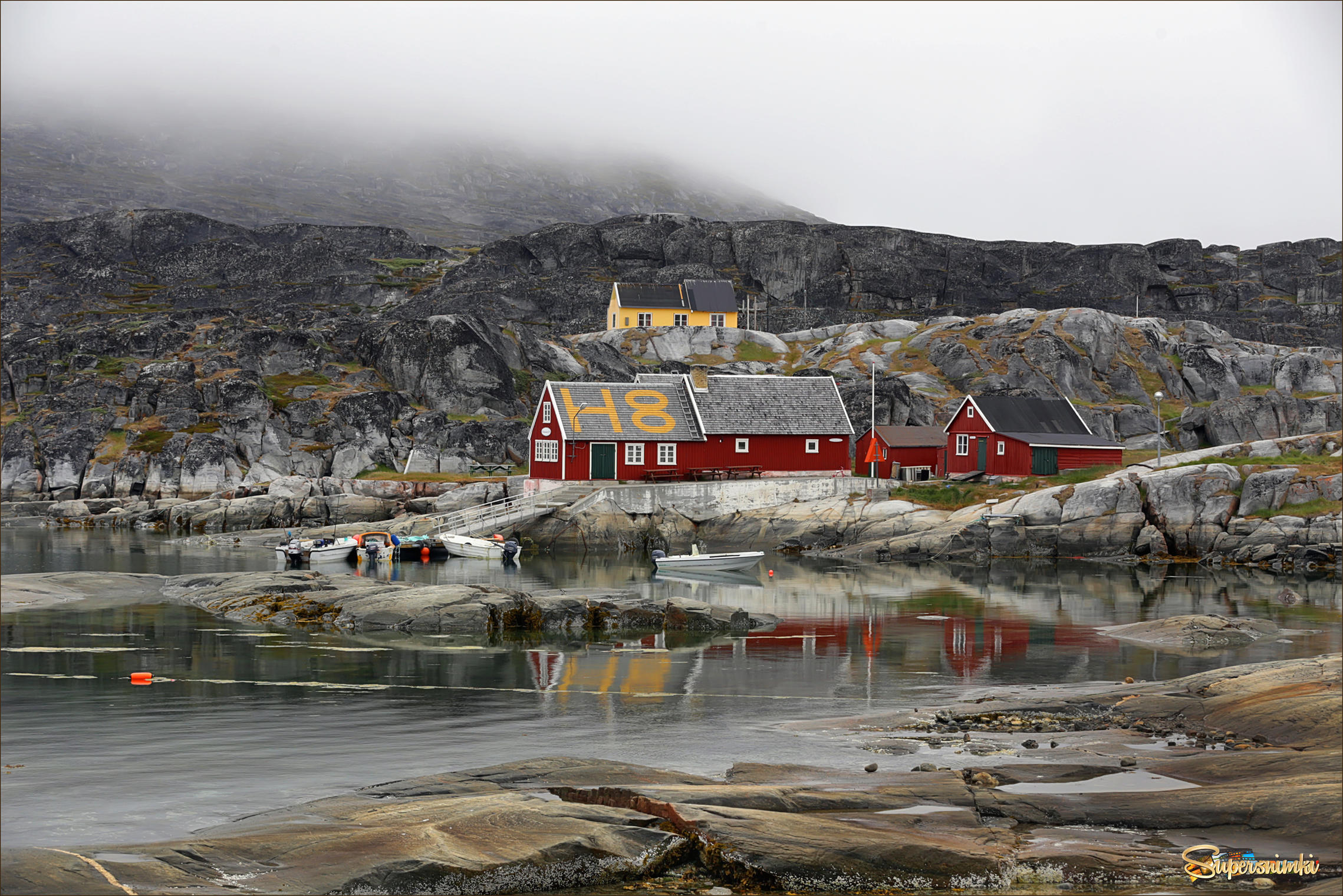 Рыбацкая деревня в Гренландии