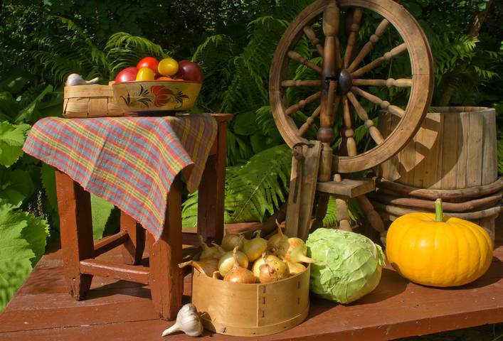 Ретро натюрморт с овощами