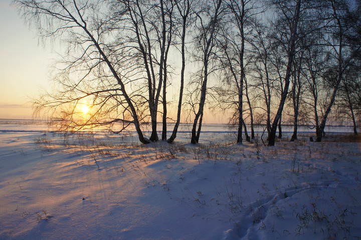 Закат последнего дня уходящего года.