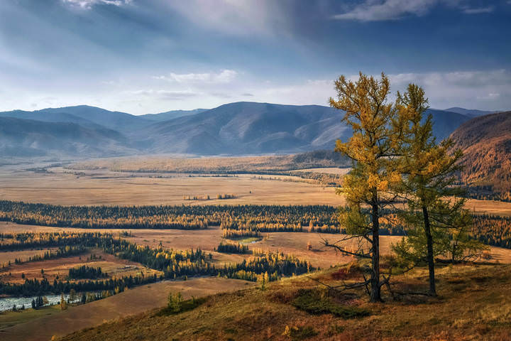 Степь  СамахА  с  перевала  Тьюмойнак...