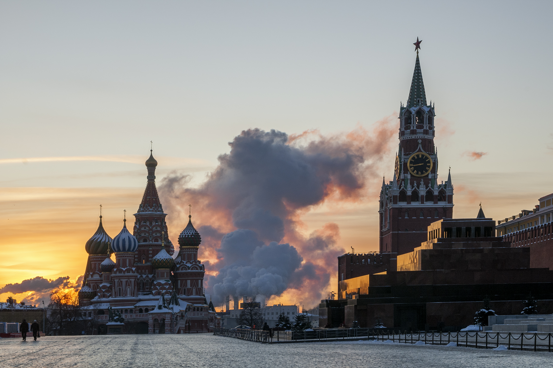 Красная площадь, январь, утро