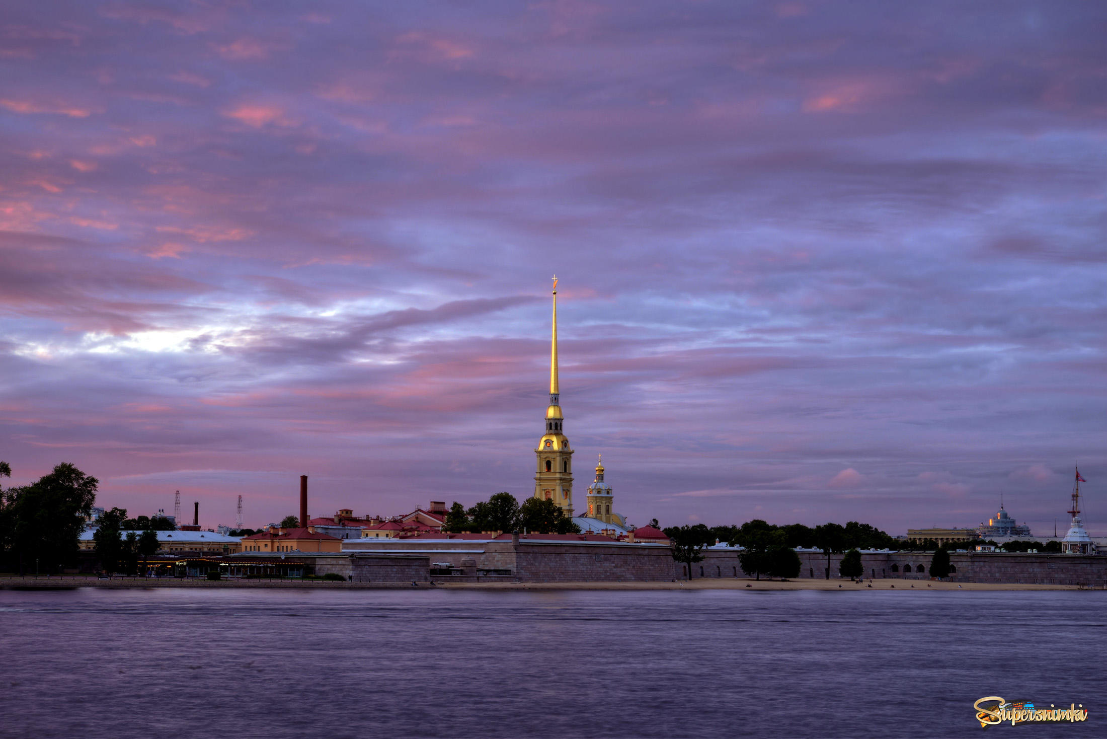 закат над Петропавловской крепостью