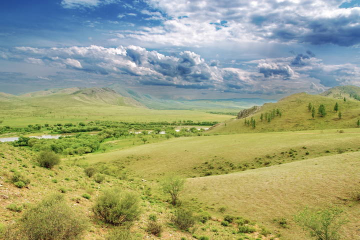 У реки Орхон летом