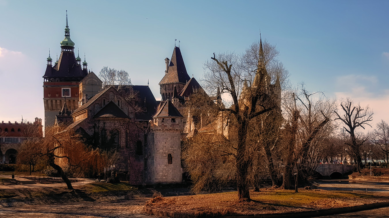 Замок Вайдахуньяд — замок в будапештском парке Варошлигет.(мобильное фото).