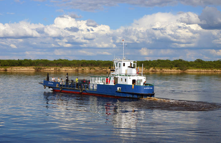 Паром Куростров.(Холмогоры-Ломоносово).
