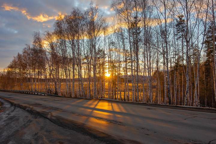 уральские горы, закат