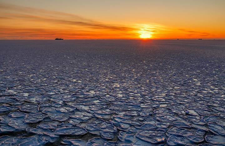 Evening ice