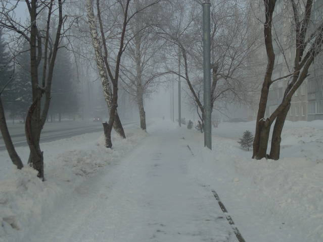 Утро морозно - туманное.