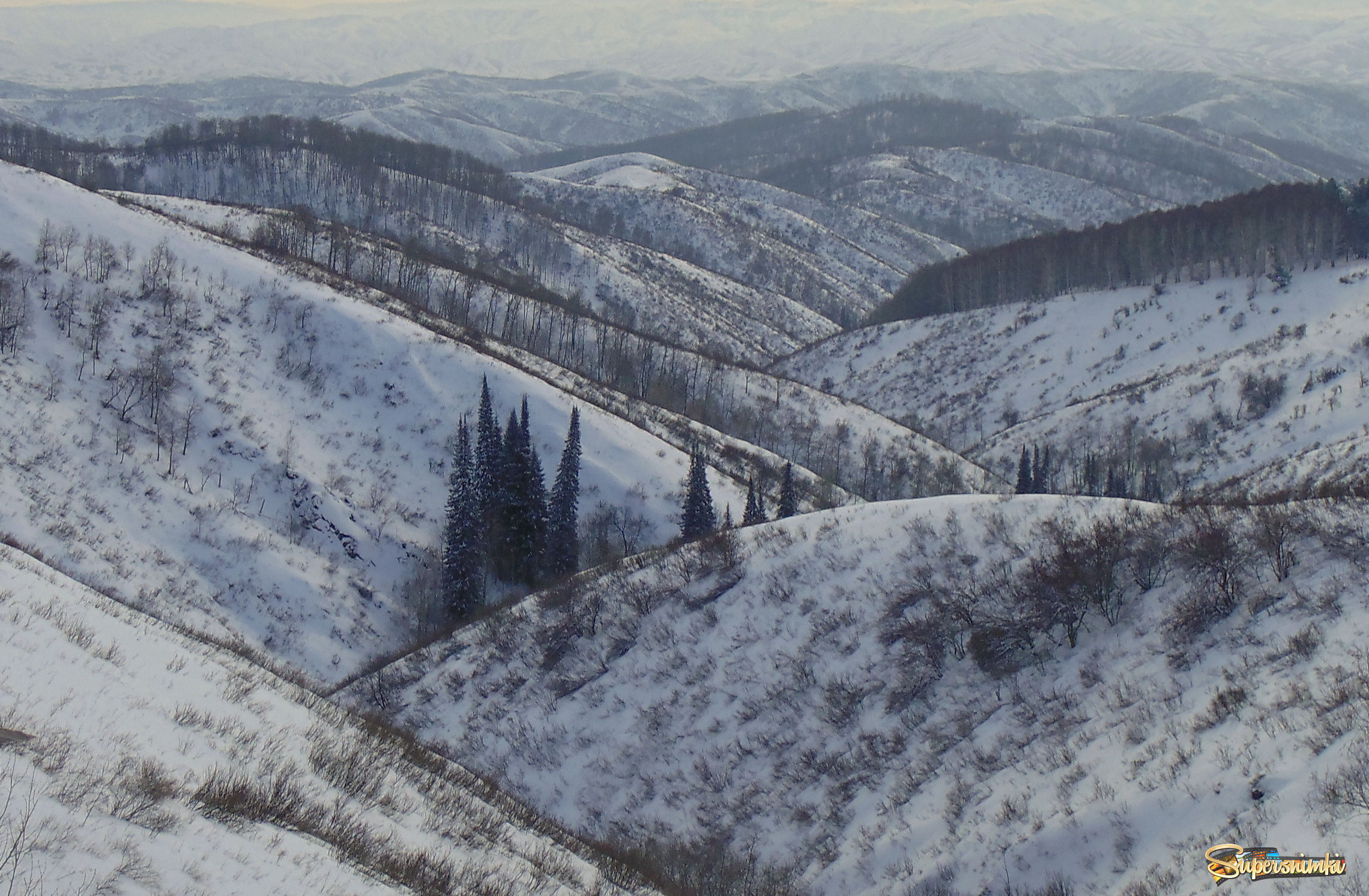 Горы Восточного Казахстана . Зима , февраль 2021 года.