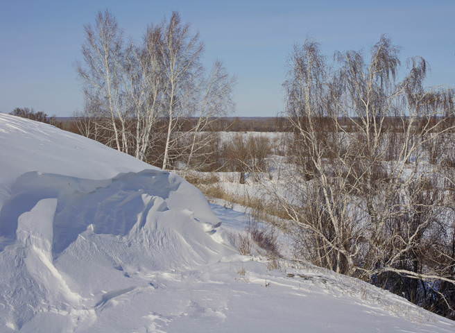 После бурана.