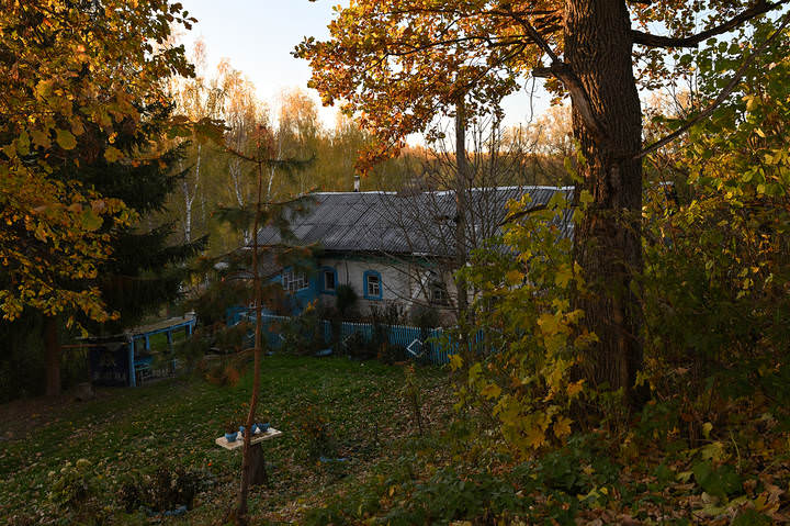Закат в лесной глуши, октябрьским вечером..