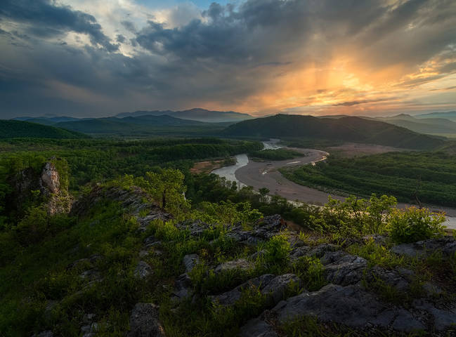 вечерние скалы