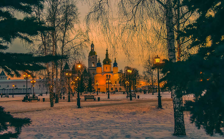 Городские огни.