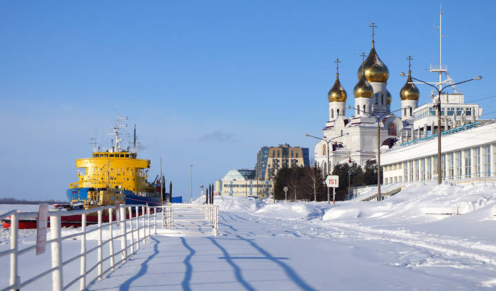 Морречвокзал в Архангельске.24.02.2022.