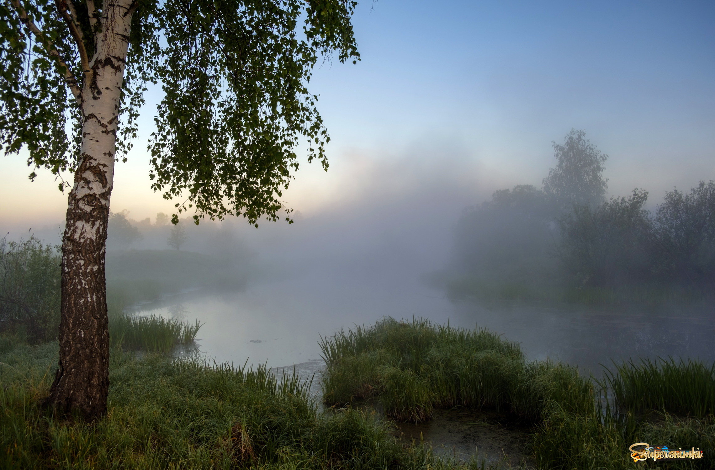 Туманное утро у реки