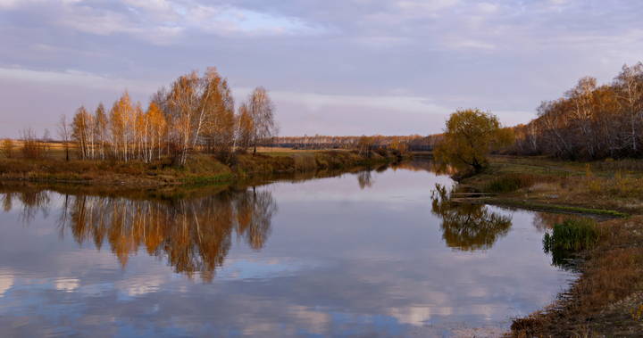 Осень в предзакатном свете.