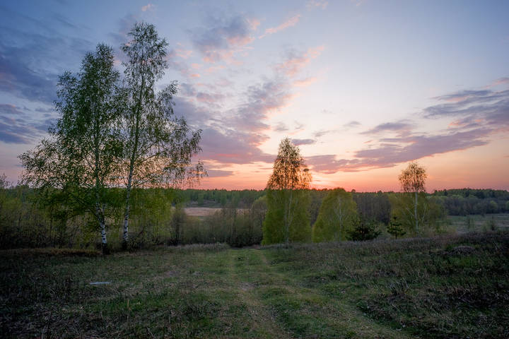 На закате