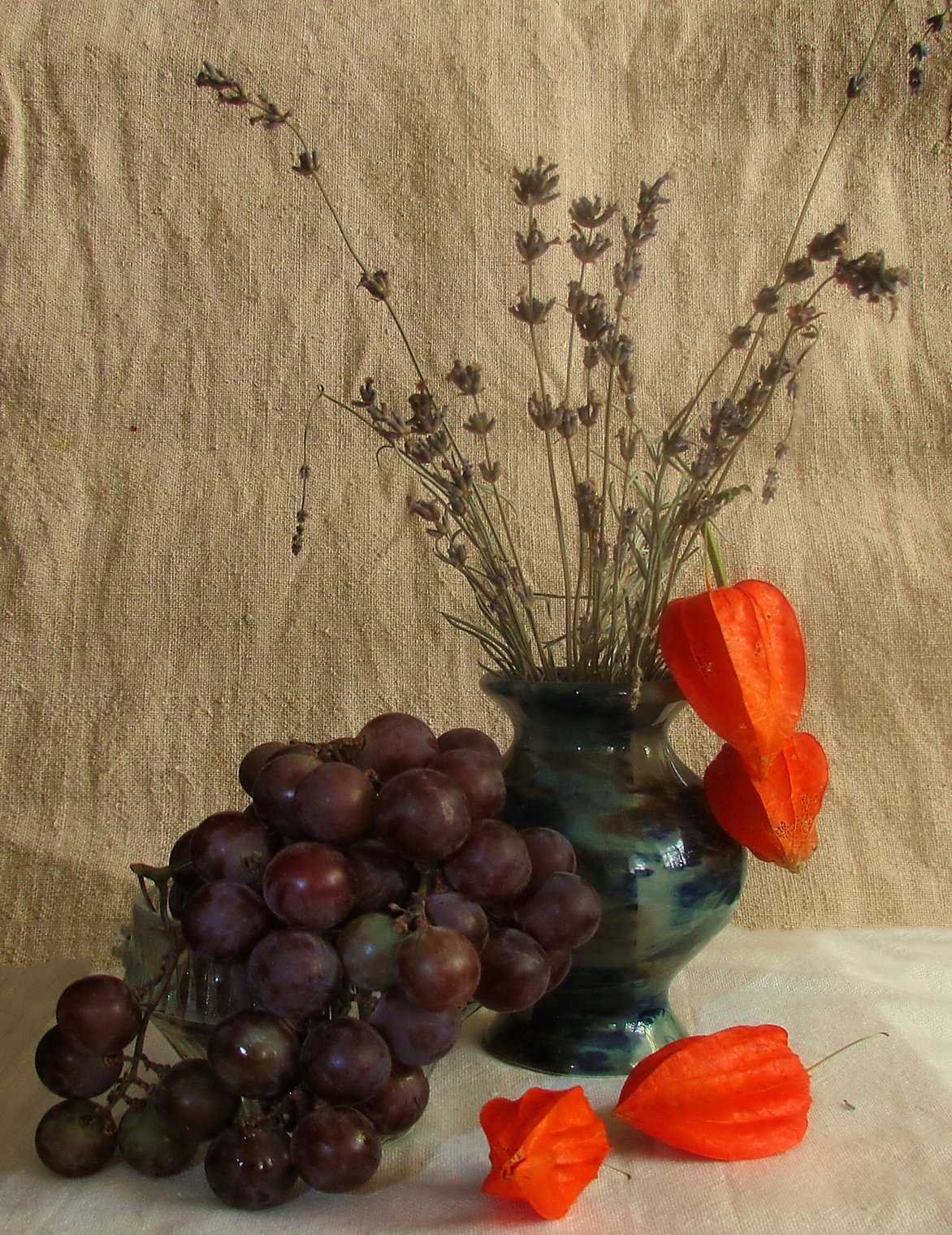 Виноград и физалис