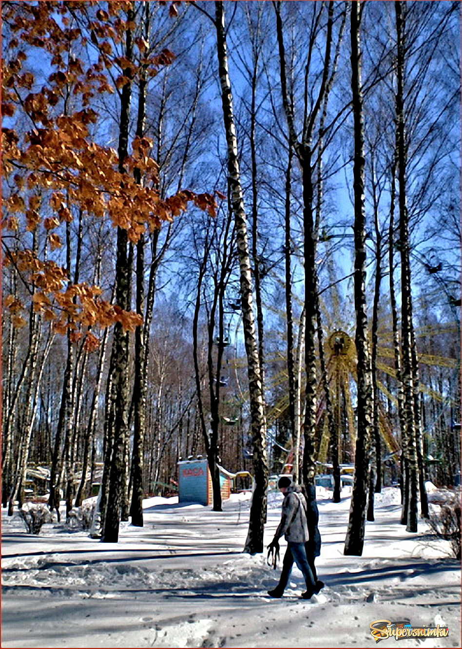 Утреняя прогулка в зимне осенем парке...