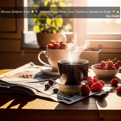 Желаю Доброго Утра ☀️🌷 Начало Идеального Дня с Улыбки и Ароматом Кофе 😊☕