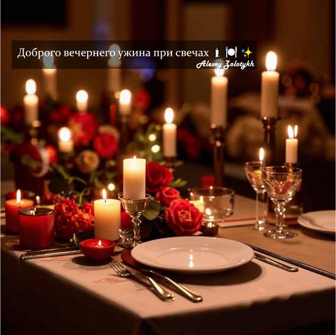 Доброго вечернего ужина при свечах 🕯️🍽️✨