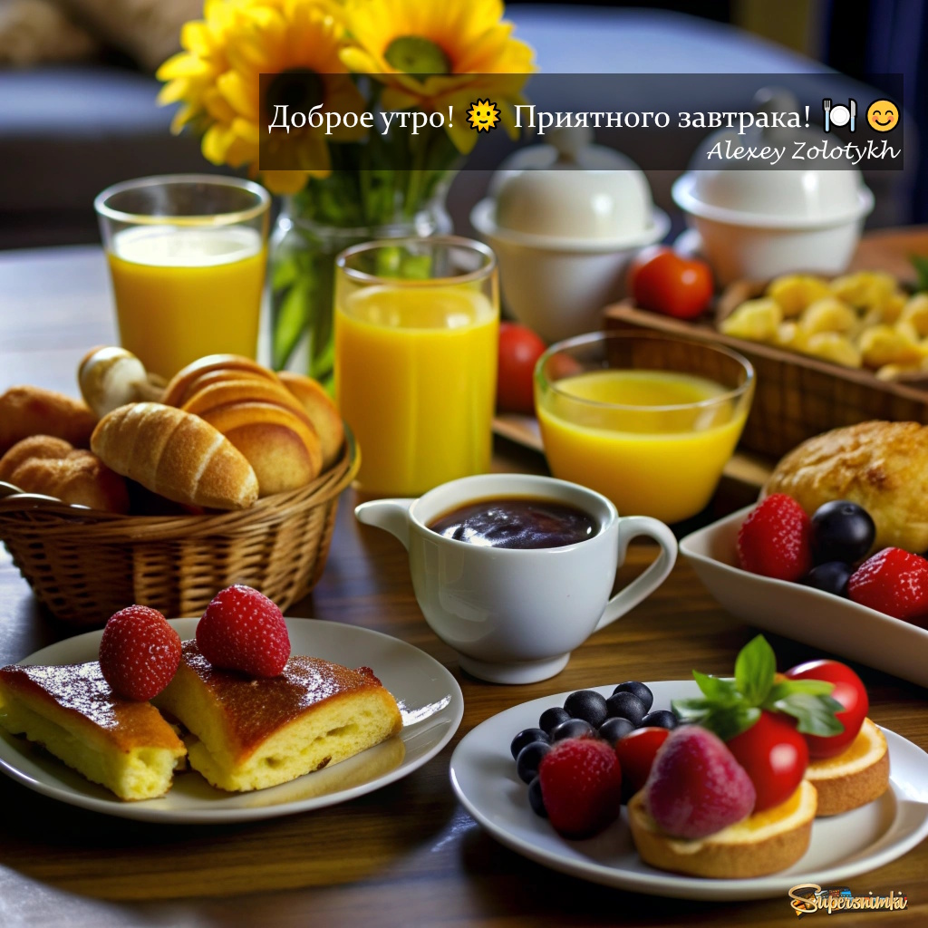 Доброе утро! 🌞 Приятного завтрака! 🍽️😊