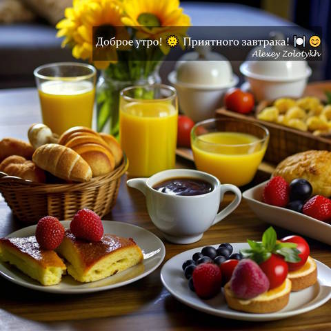Доброе утро! 🌞 Приятного завтрака! 🍽️😊
