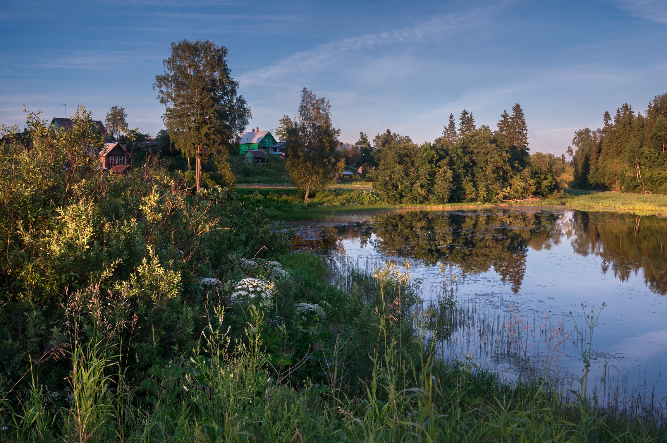 У деревенского пруда