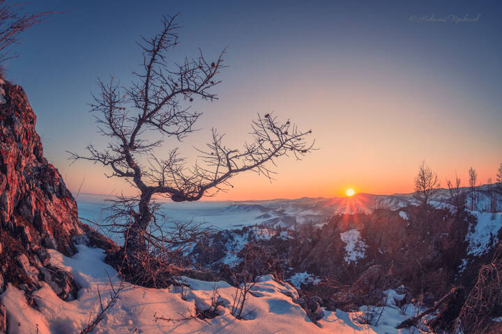 Хакасия. Закат на Амоге.