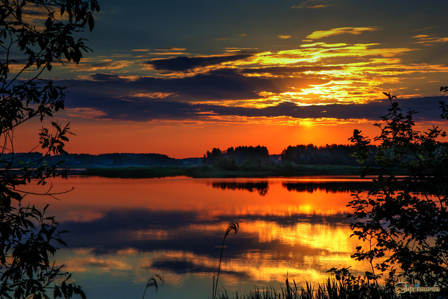 На вечерней зорьке.
