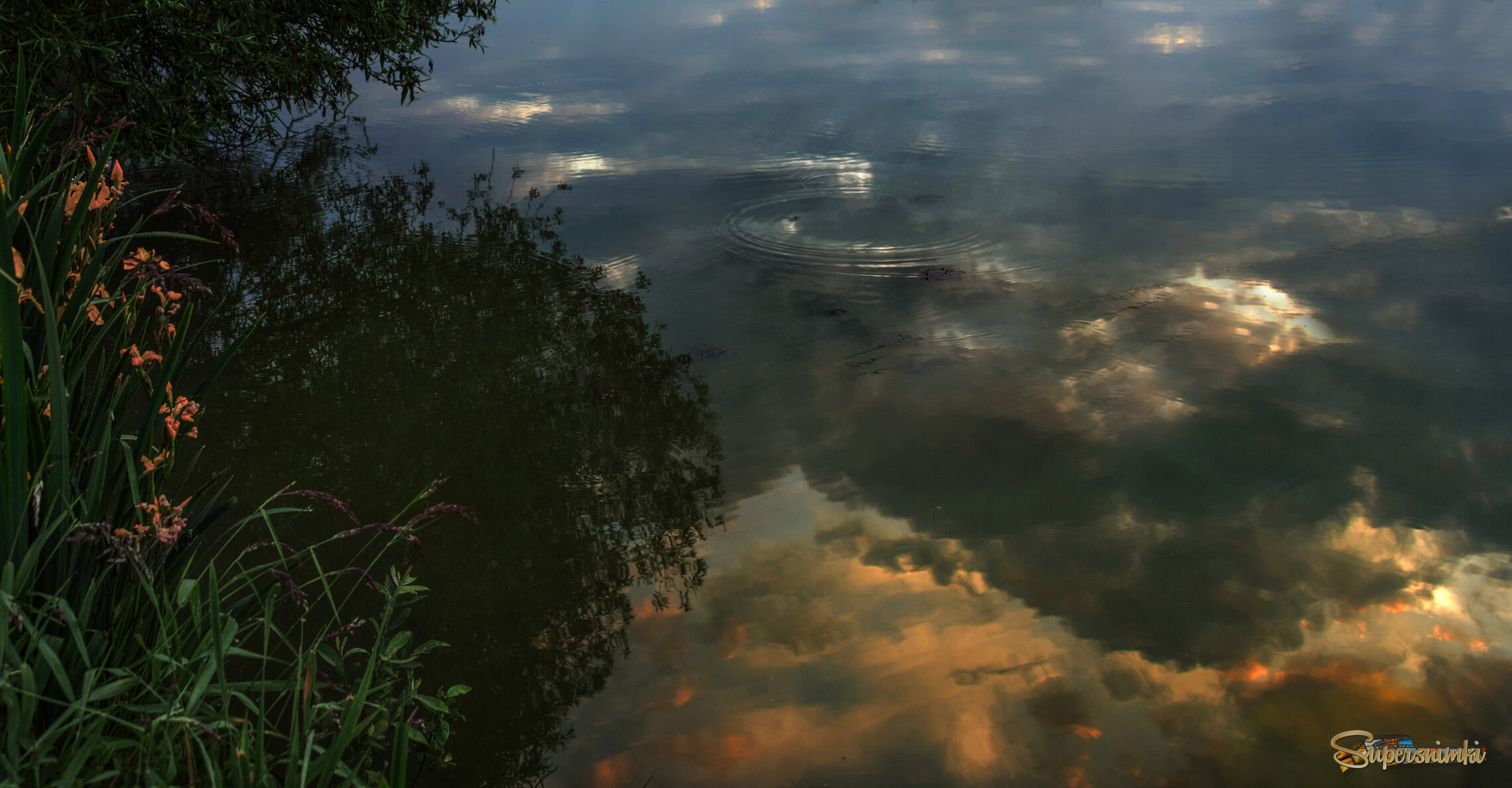 На утренней зорьке.