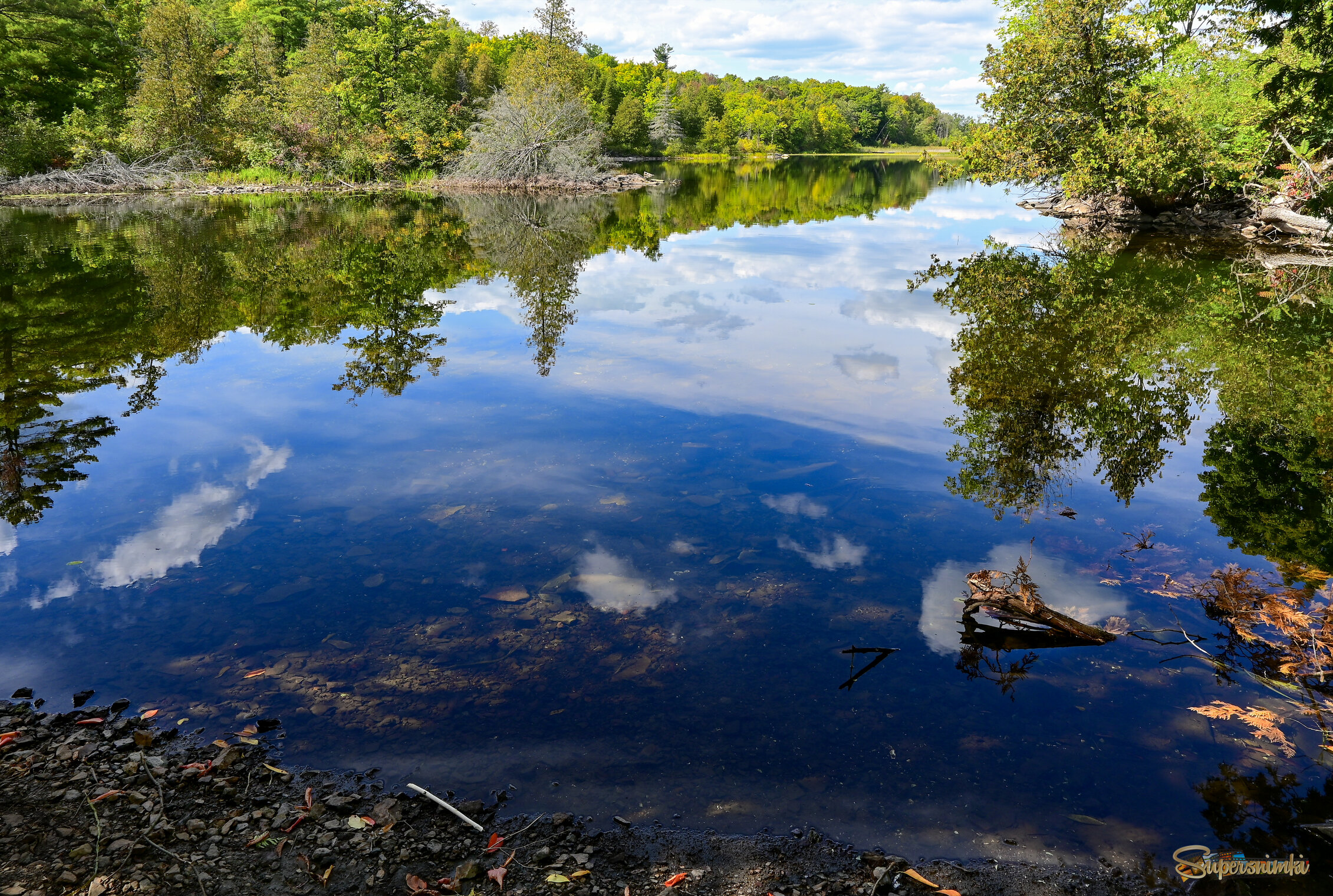 Купались облака в реке