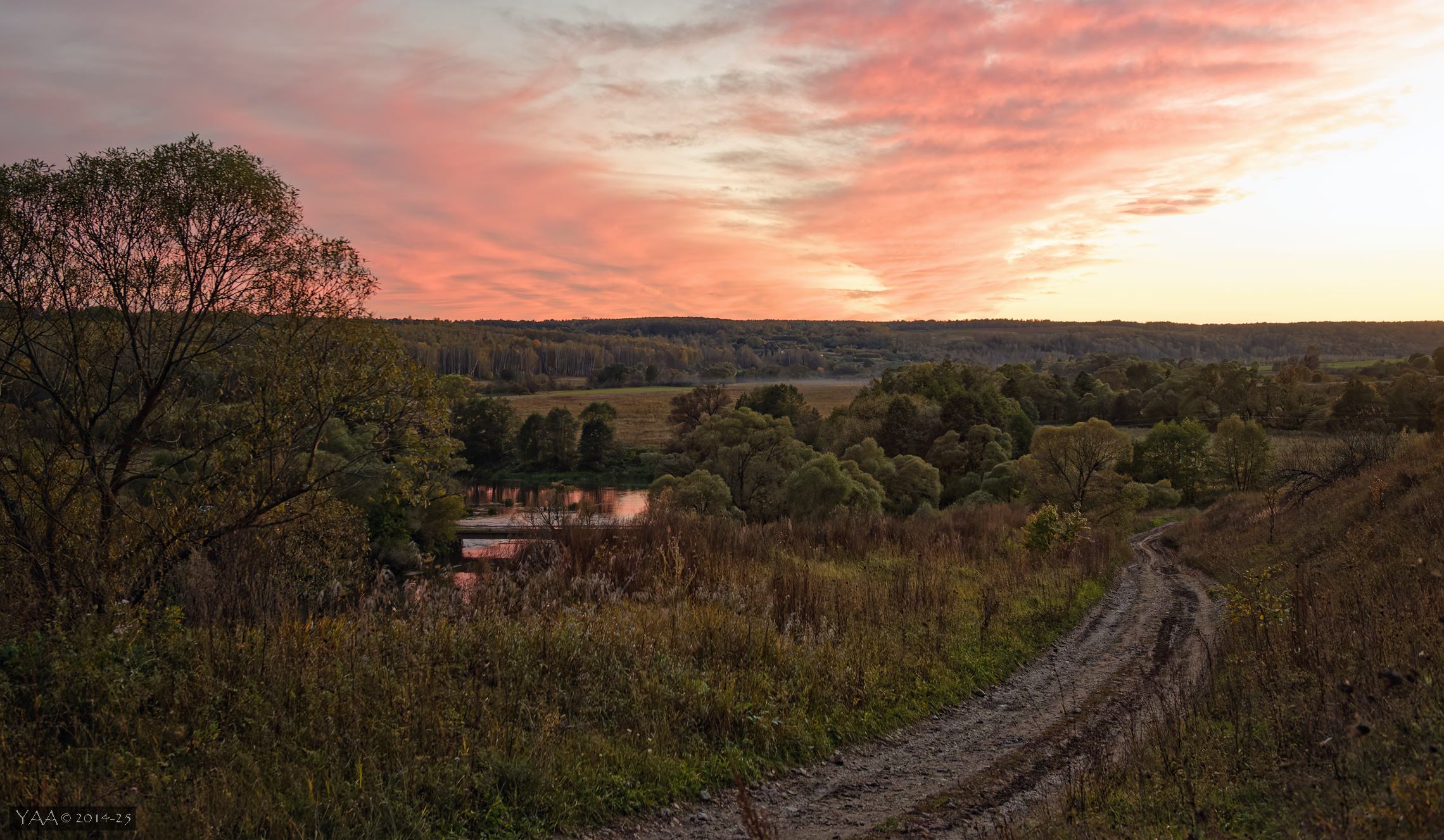 Давний октябрьский закат над Упой...