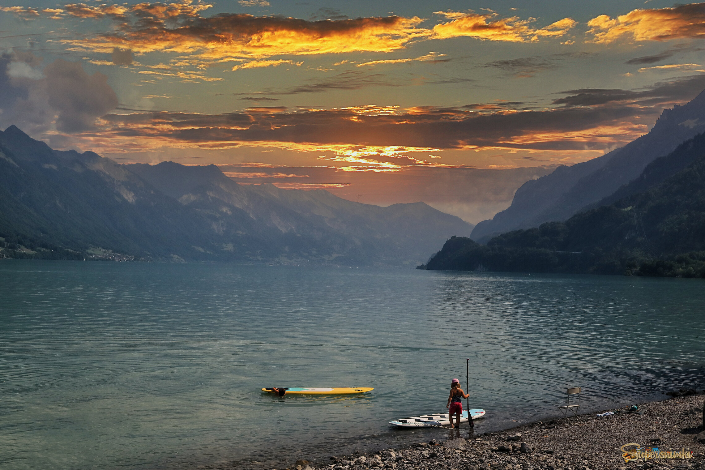 озеро в Альпах Швейцария