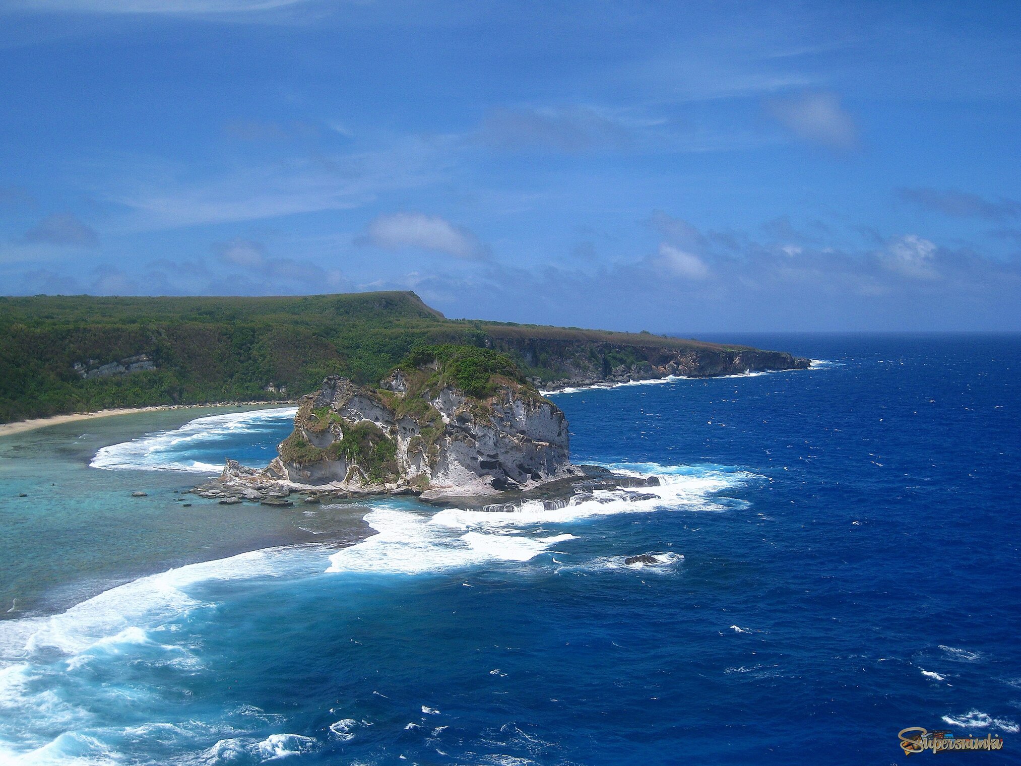 Живописный остров Бёрд, Сайпан, США.