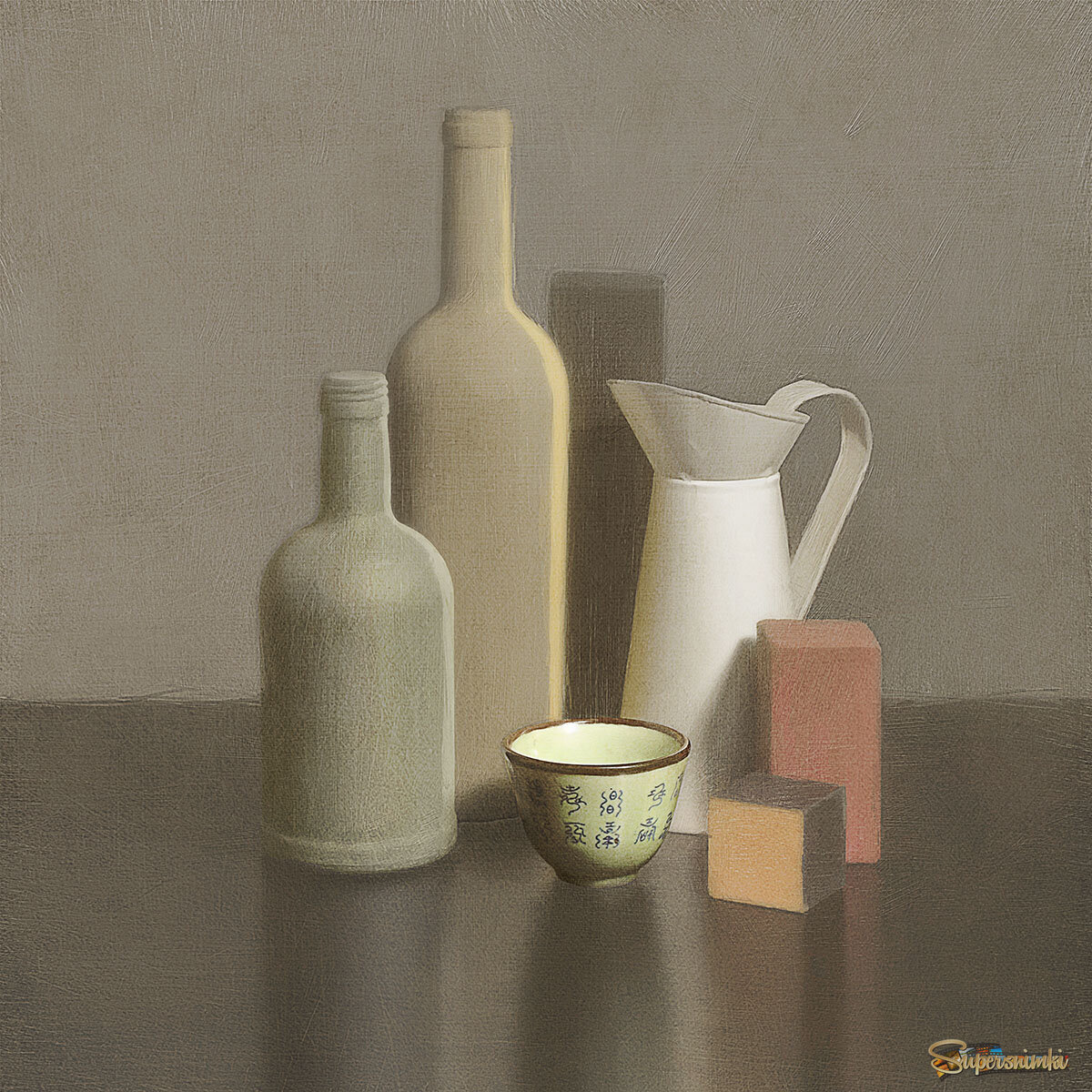 с кувшином и китайской чашкой