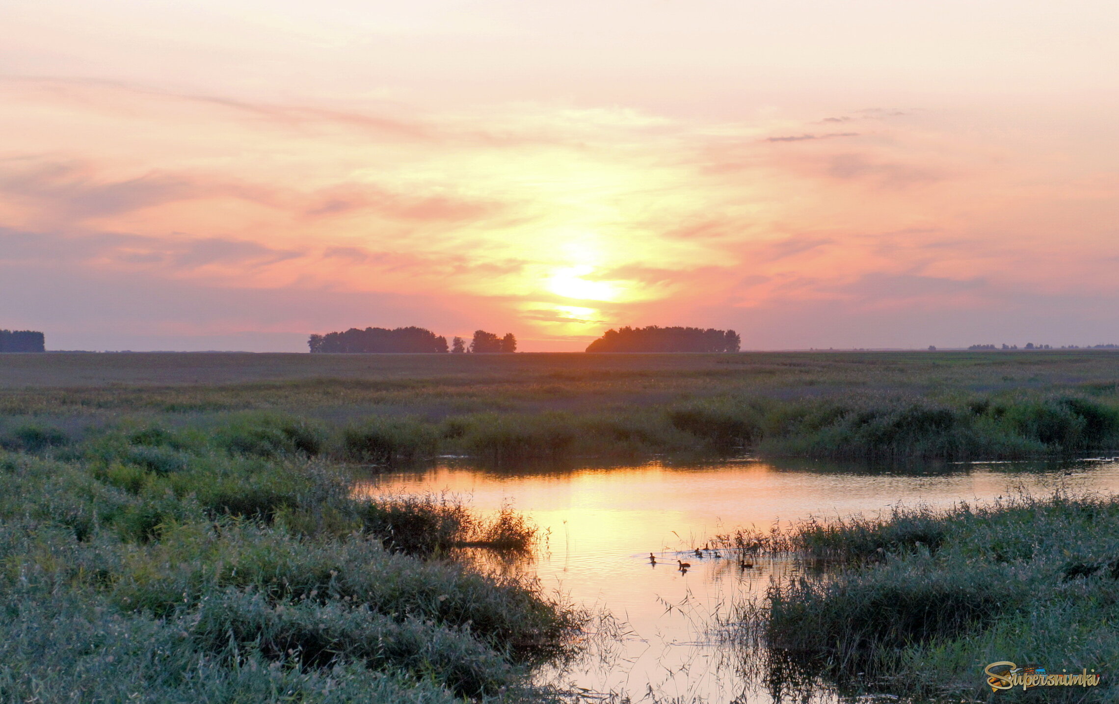 Закат с отражением.