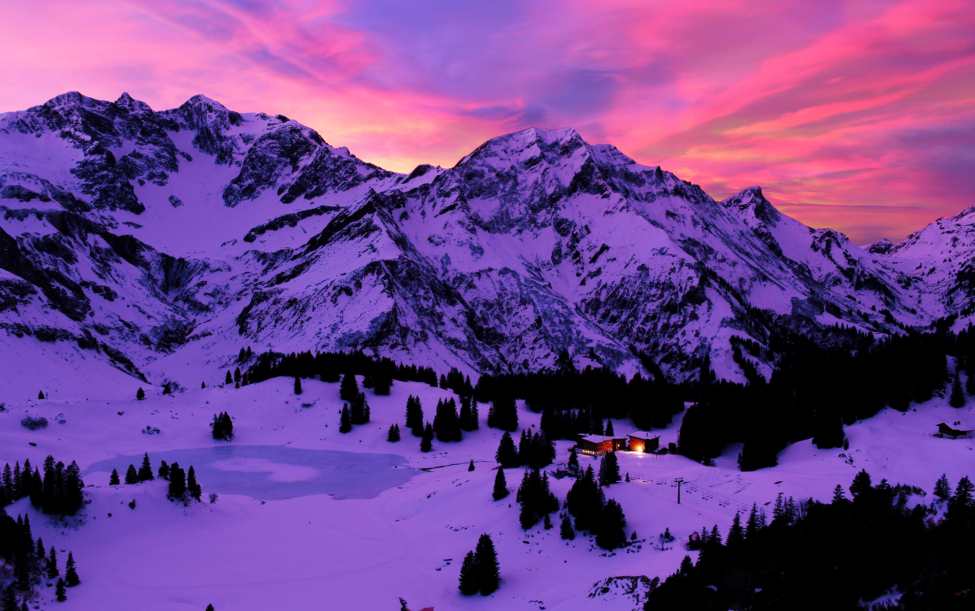 Красочный закат.