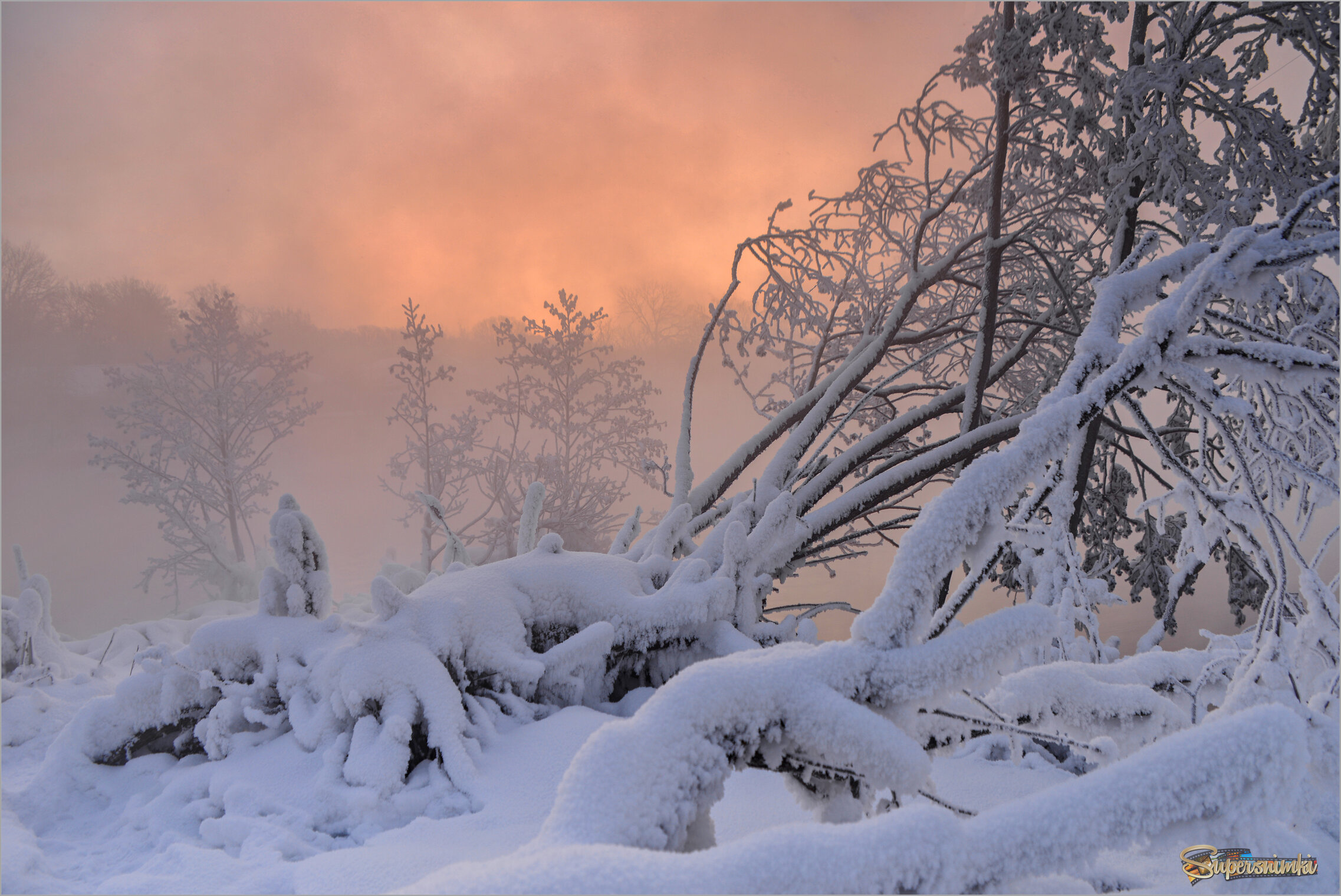 На рассвете в морозном январе.