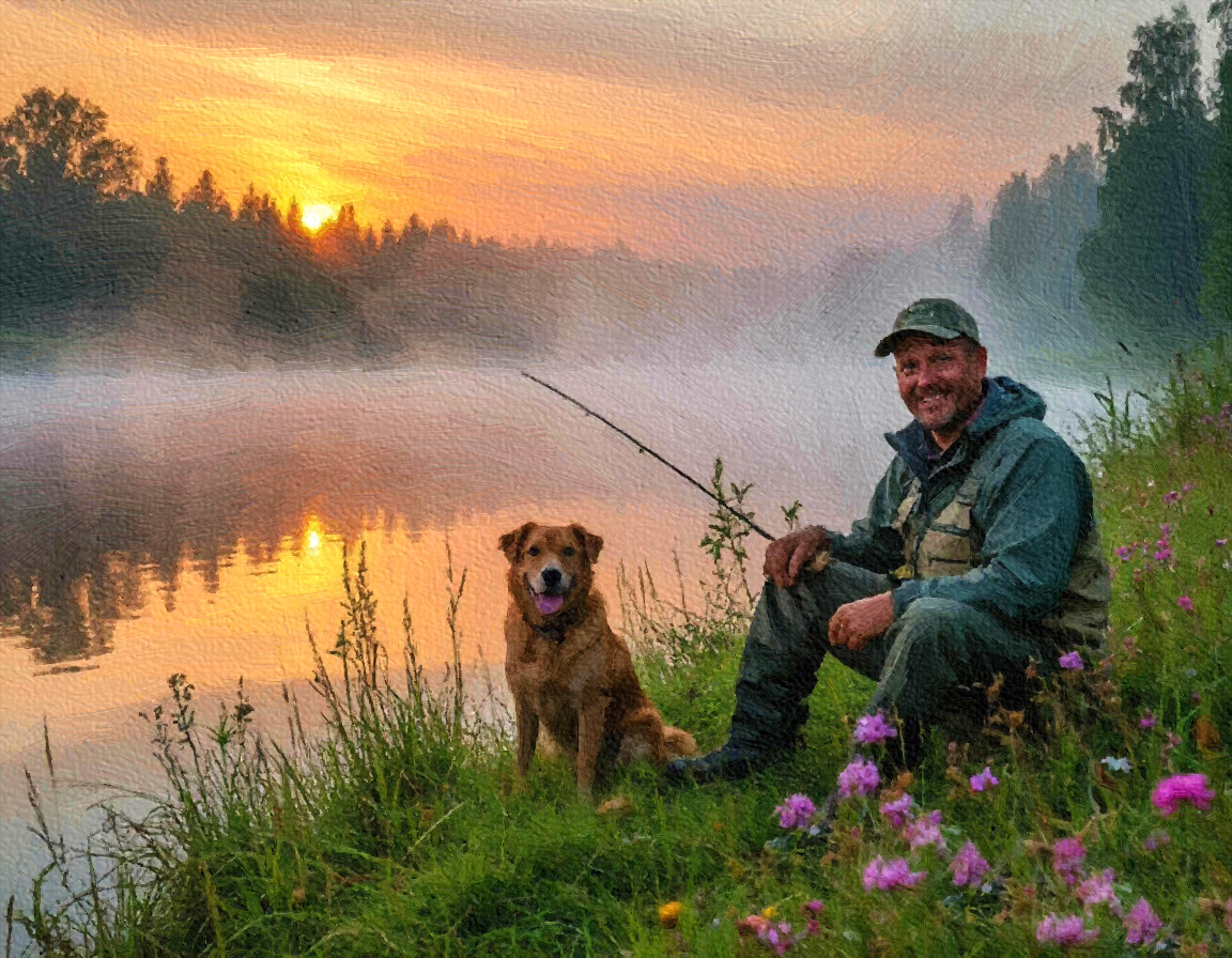 Рано утром, на рассвете.